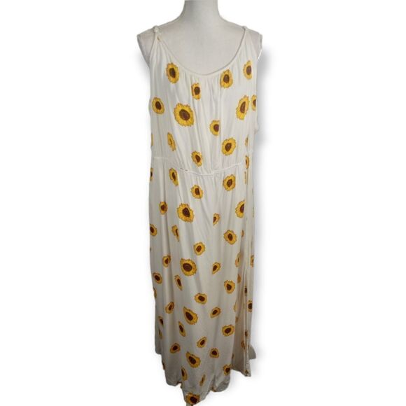 J FOR JUSTIFY WHITE & YELLOW SUNFLOWER PRINT MAXI DRESS SZ.2X EUC - Picture 7 of 11